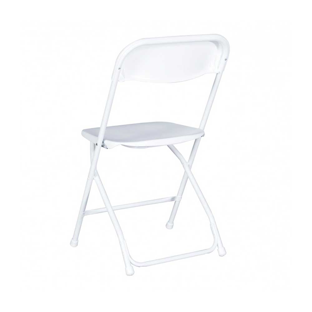 Low Cost Plastic Folding Rental Chairs White JMS Tents
