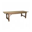 Front view of a solid pine 108" x 40" country farm rental table.