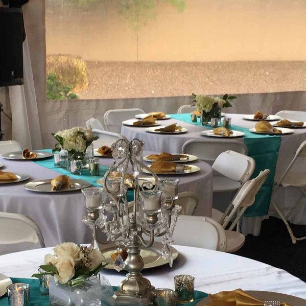 Decorative Linen Table Runners Rentals by JMS Tents