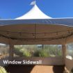 Three window tent sidewalls installed on a 20' Matrix Rental Tent