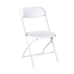 32 White Plastic Chairs Included