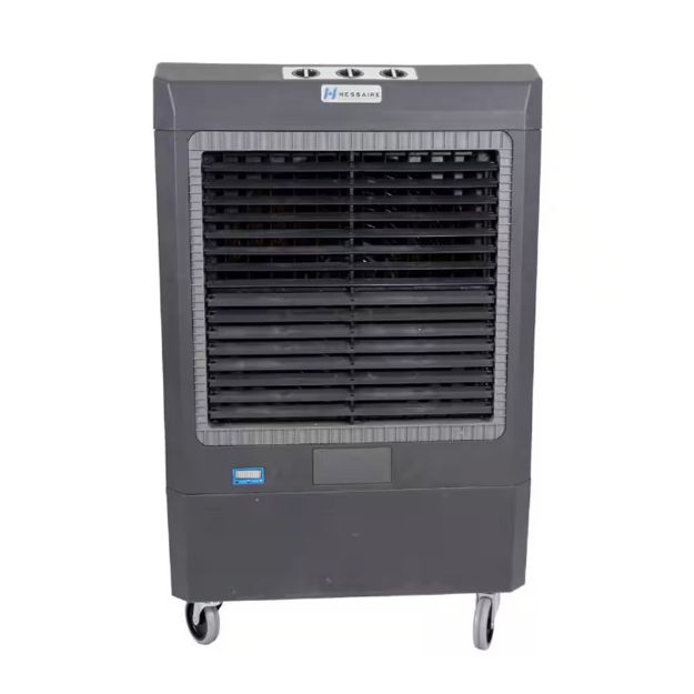 Front of a Hessaire 5300 portable swamp cooler for delivering 13,500 CFM of cool air.