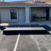 8' x 12' modular event stage with two 4' x 8' decks connected show from behind a podium setup for an event.