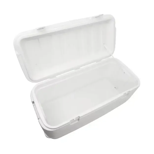 Open 120-quart insulated cooler showing the spacious interior