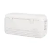 White 120-quart insulated chest cooler with dual lid latches