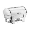 8 qt stainless steel roll top chafer front view