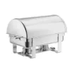8 qt stainless steel roll top chafer rear view