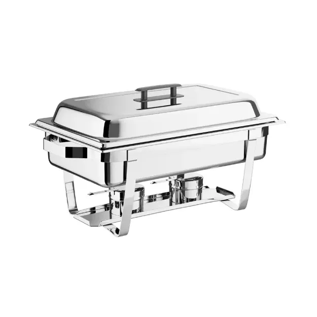 8 qt stainless steel standard chafer with lid and dual fuel holders